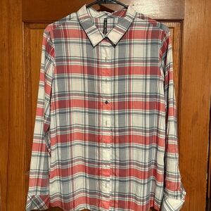 Kuhl Women's Red and Gray Plaid Button Down Shirt